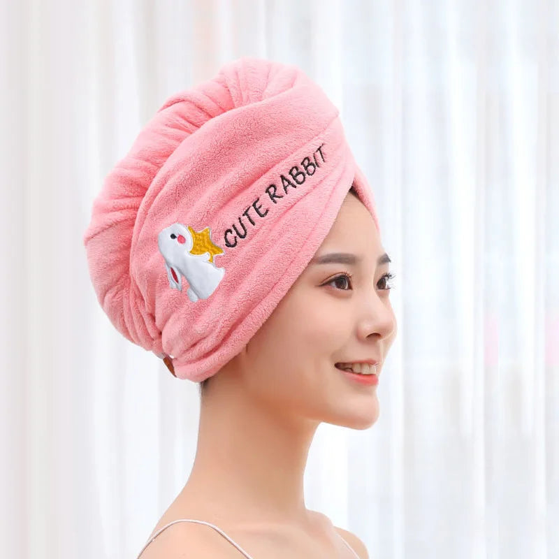 Soft Microfiber Girls Hair Towel Cap for Women